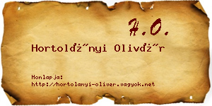 Hortolányi Olivér névjegykártya